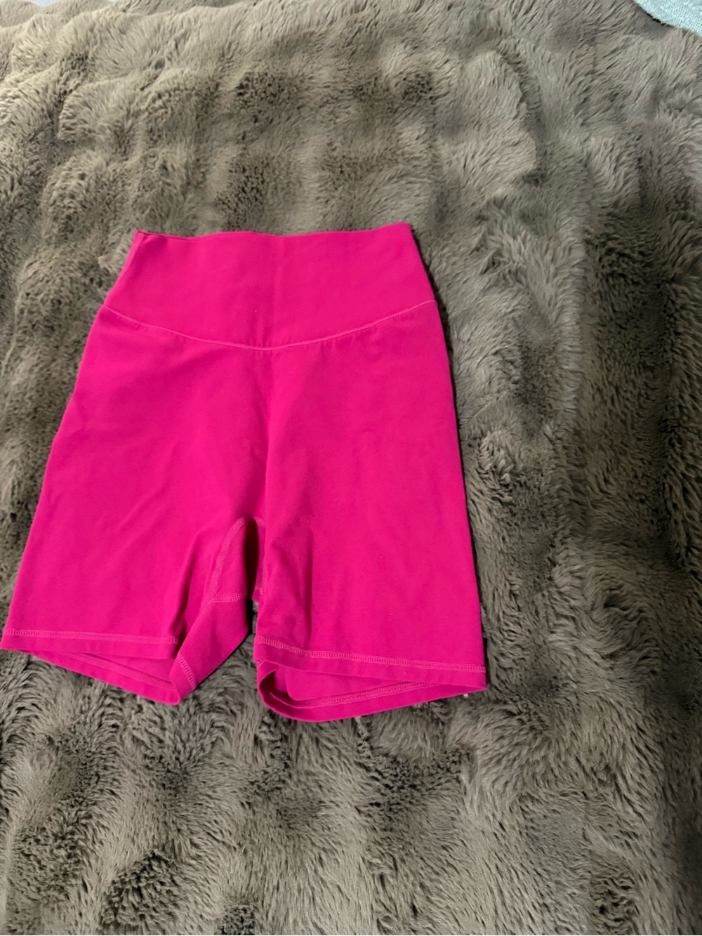 Amazon Women's High-Waist Bike Shorts - Fuchsia Pink